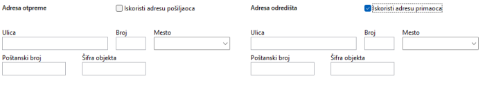 Ručni unos adresa